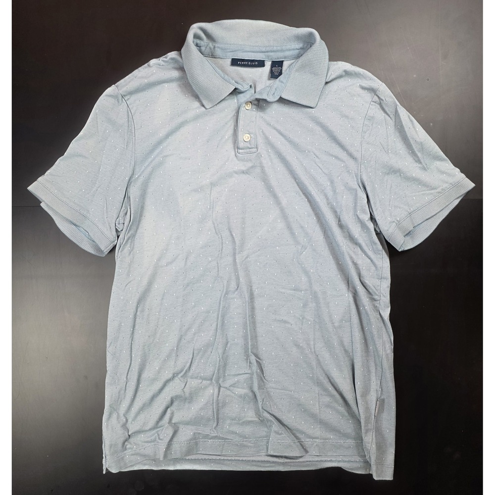 Perry Ellis Blue Collard Polo Men's Size Large